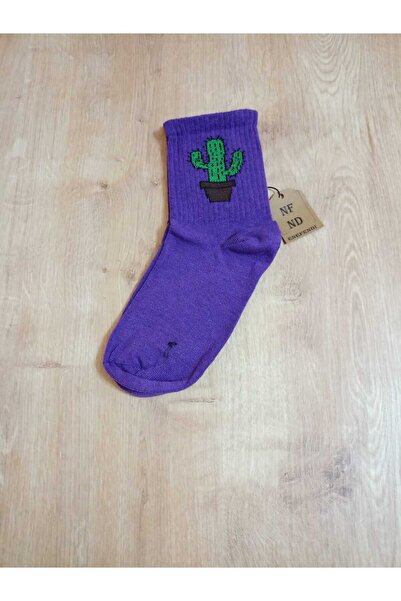 ENEFENDİ Меки памучни зелени и лилави чорапи ARAKONÇ ЖЕНСКИ ЧОРАПИ 36-40