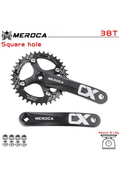 Choice 170mm Black CX 38T MEROCA CX Square Hole Bicycle Crankset 104BCD Alumi...