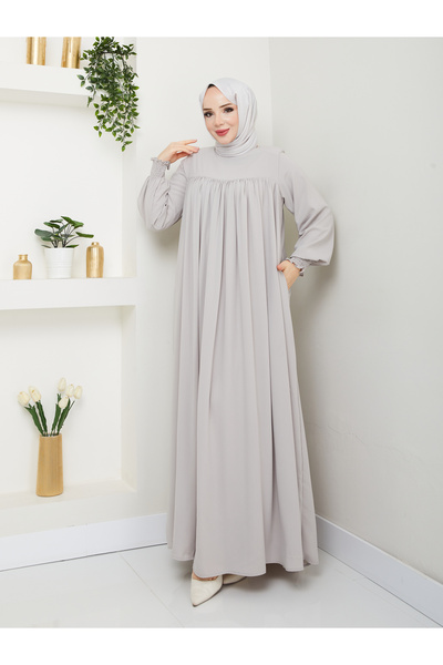 kevser ferace Robalı elbise ferace