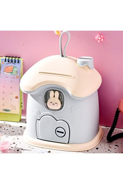 Buldug Cute Home Chimney Design Locked Money Box