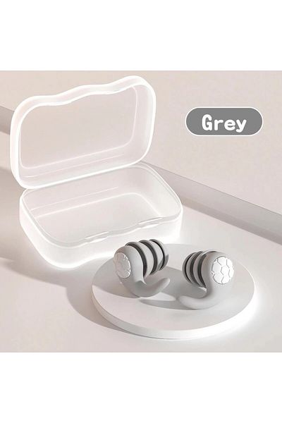 Choice Grey 1 Pair Soft Silicone Earplugs - Noise Canceling, Waterproof, Comfortable Fit, for Sleep, Swimmi