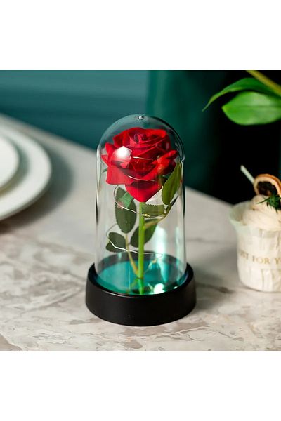 Choice Red Wedding Birthday Valentine Day Gift Eternal Rose Flower Colorful Luminous Ornament For Women Mom