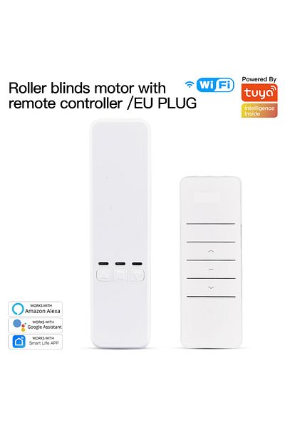 MOES with EU Adapater MOES Tuya WiFi Smart Motor Electric Chain Roller Blinds Shade Shutter Drive RF Remo