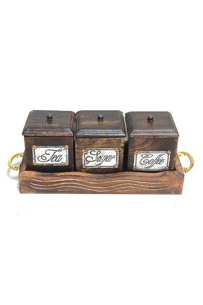 Otantik Çarşı Wooden Antique Tea Coffee Candy Box