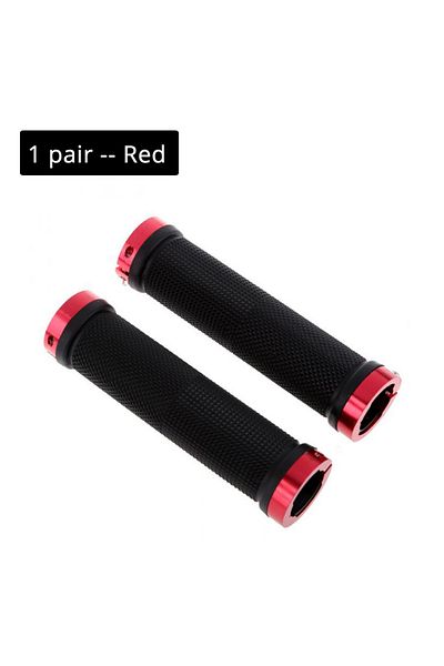 BUCKLOS Red Lock on Bicycle Grips Rubber Soft Mountain Bike Grips Dustproof Waterproof Bike Handle Non-slip