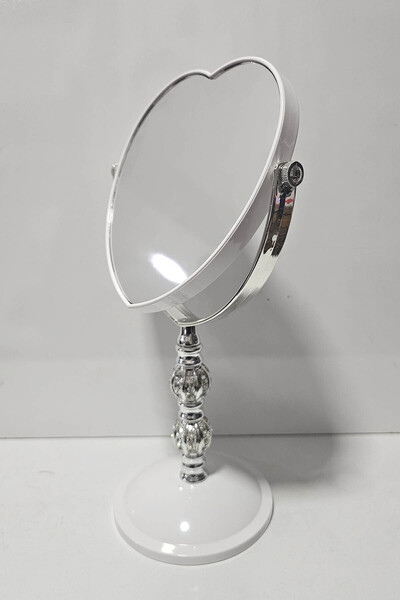 DIVA CAMILLE Kalp Şekilli Lüks Taşlı Ayna Masaüstü Ayaklı 360° Dönebilen Ev, ...