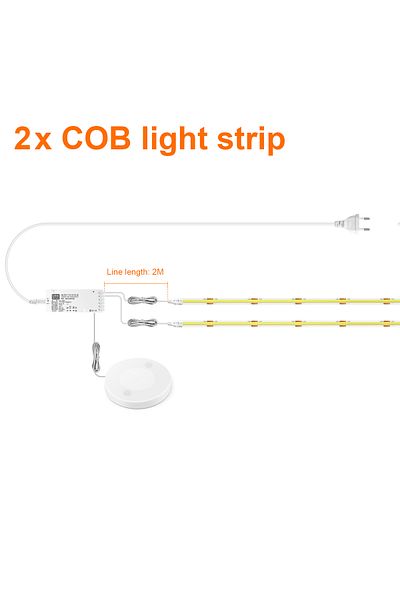 Choice 1M Neutral White EU Power Plug 2PCS LED Strip Dimmable LED Cabinet Light COB Strip Kitchen Shelf Pan