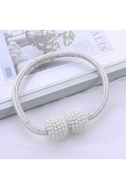 Choice 2 قطعة بيضاء 1/2 قطعة مشبك ستارة مغناطيسي لؤلؤي حامل ستائر مشبك ربط خلفي مشبك كرة معلق