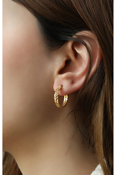 Kuyumcum 22 Ayar Altın Mini Boy Başak Küpe