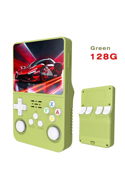 Choice Green 128G Open Source R36S Retro Handheld Video Game Console Linux System 3.5 Inch IPS Screen Porta