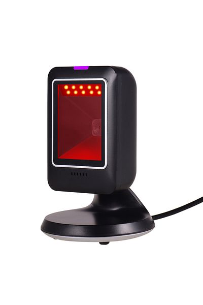 Bisofice ماسح باركود متعدد الاتجاهات MP6300Y 1D/2D/QR أسود، قارئ باركود سلكي USB، صورة CMOS، يعمل يدويًا