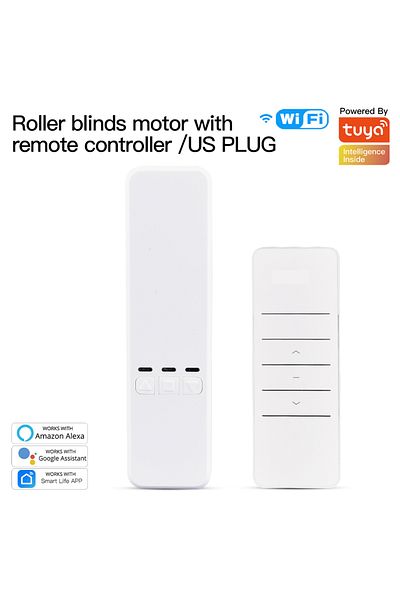 MOES with US Adapater MOES Tuya WiFi Smart Motor Electric Chain Roller Blinds Shade Shutter Drive RF Remo
