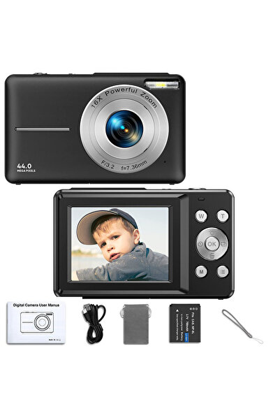 Choice1 كاميرا رقمية سوداء بدون بطاقة عالية الدقة 1080 بكسل مقاس 2.4 بوصة مع ...