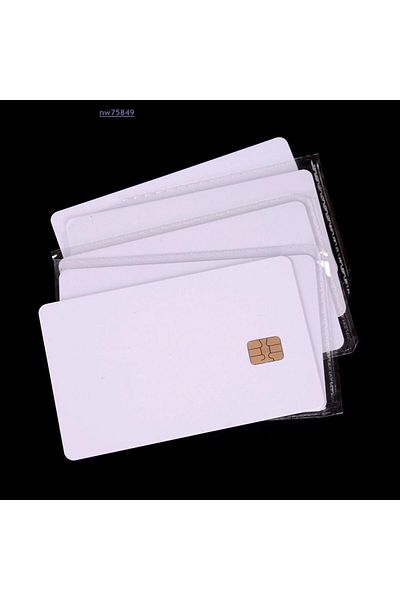 Choice 5 Pcs White Contact Sle442 Chip Smart IC Blank PVC Card With SLE4442 Chip Blank Smart Card Contac...