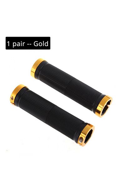 BUCKLOS Gold Lock On Bicycle Grips Rubber Soft Mountain Bike Grips Dustproof Waterproof Bike Handle Non-slip