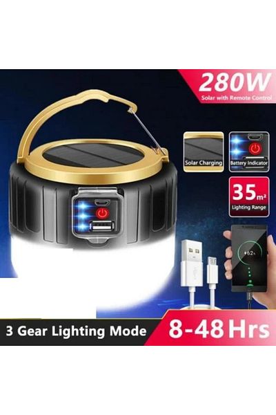 ESMARTER مصابيح LED تعمل بالطاقة الشمسية للتخييم في الهواء الطلق W509 قابلة لإعادة الشحن عبر USB ومصابيح محمولة للطوارئ