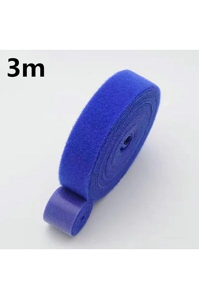 Choice منظم كابلات Blue-3m 1/5M لإدارة الكابلات وشريط لف الأسلاك وسماعات الأذن وربطات إدارة أسلاك الماوس