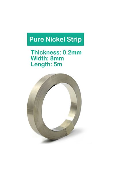 Choice Length 5 Meters Pure Nickel 0.2x8mm 5m Pure Nickel Strips For Lithium Battery Pack Welding 99.6% Pu