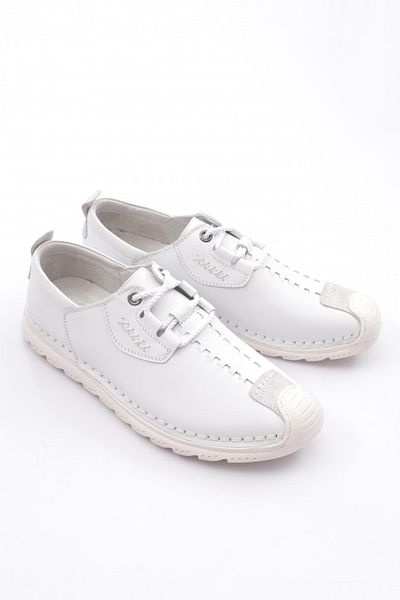 DGN Ανδρικά παπούτσια με λεπτομέρεια ραφής Sneaker White Suede White 109713616