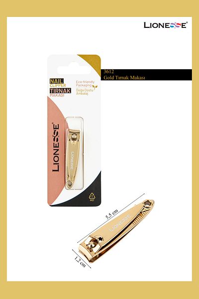 Lionesse Gold Small Nail Clippers (with Tube) 3612