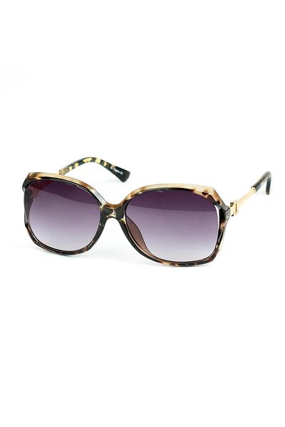 Di Caprio Women's Black Leopard Uv400 Protected Oval Model Sunglasses