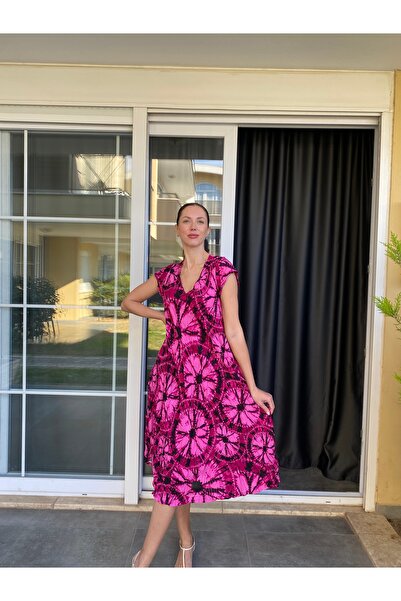 PİJAMORE Slim Posture Women's 38-46 Size Matching Seasonal Summer Viscose Dre...