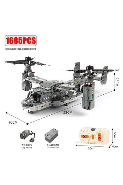 Choice Price includes VAT WW2 Technical Electric Osprey Transport Aircraft Building Blocks High-Tech Sets M