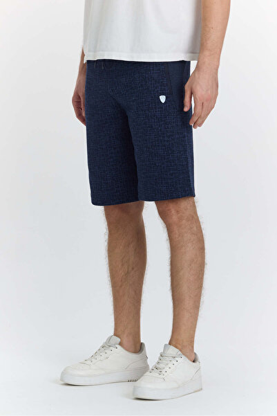 Marco Ferry Ανδρικό σορτς με στάμπα από πολυβαμβάκι Navy Blue 6047-L
