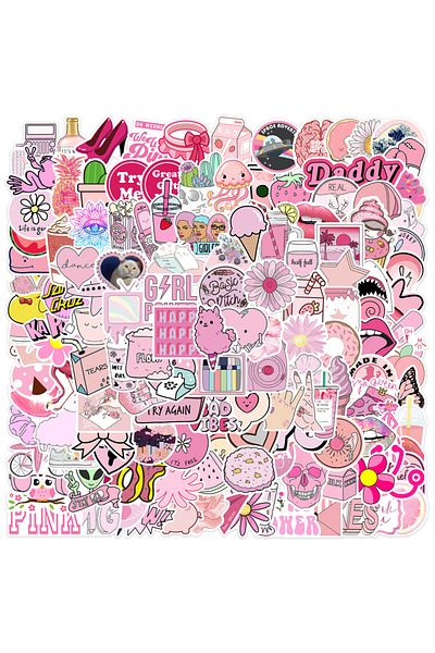 Choice 50pcs-random 50/100/150pcs Cartoon Pink Girls Stickers Aesthetic Graffiti For Suitcase Suitcase Wat