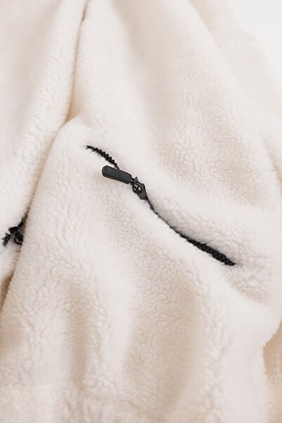 İnsane Minds Men's Color Block Plush Jacket Thick Regular Cut Zipper Closure