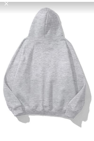NOFLEN Unisex Γκρι Melenj Essentials Φούτερ με κουκούλα μεγάλου μεγέθους
