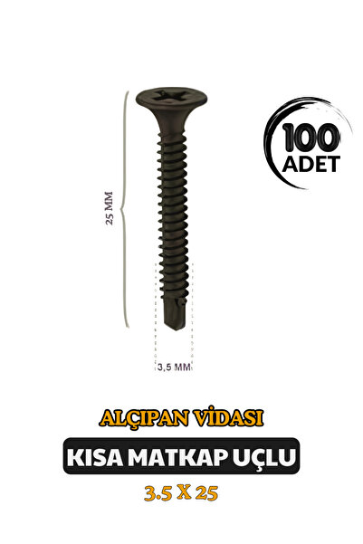 Selectron Matkap Uçlu Alçıpan Vidası 3.5x25 mm Yüksek Kalite Akıllı Vida 100 ...