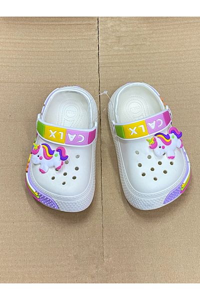 ÇOCUKÇA MODA Girl's Unicorn Figured Non-Slip Sole Slippers Sandals