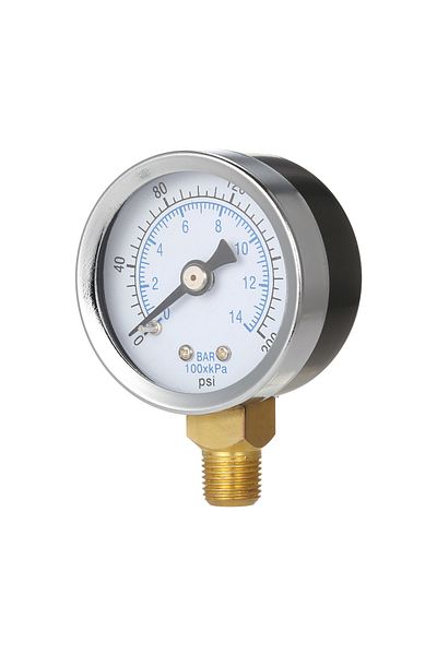 Choice WHITE 40mm 0~200psi 0~14bar Pool Filter Water Pressure Dial Hydraulic Pressure Gauge Meter Manometer