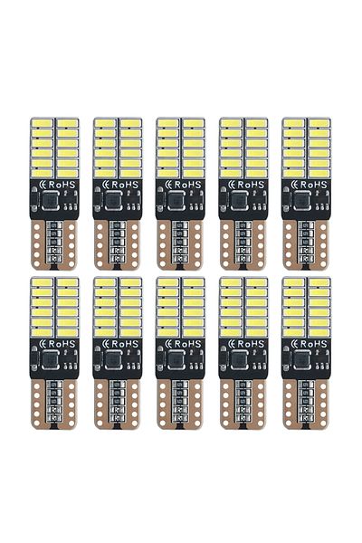 Choice WHITE 10pcs IC T10 LED Bulb Canbus 5W5 Car W5W LED Signal Light 12V 6000K Auto Wedge Side Interior D