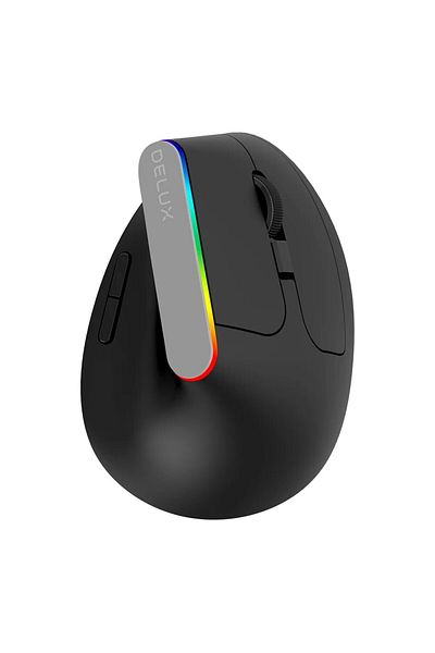 Choice ماوس ألعاب لاسلكي صامت مريح M618c أسود ديلوكس، 6 أزرار، مستقبل USB، RGB 1600 Dp