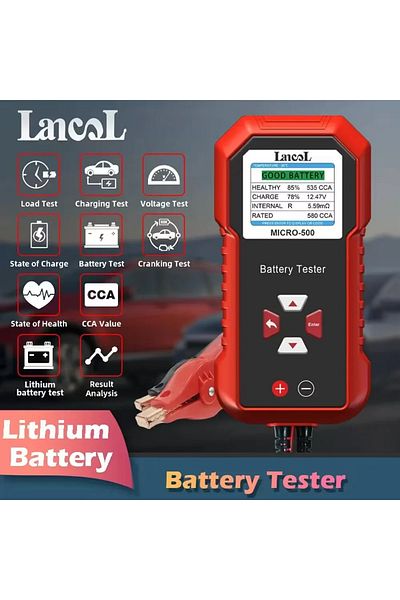 Choice Lancol Micro 500 12v Car Battery Tester 40-3000 Cca Lithium Battery Test Lead Acid Battery Analyz...