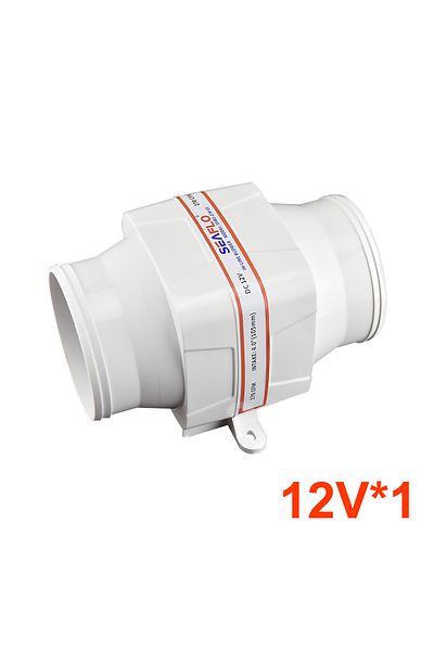Choice 12V  4inch SEAFLO-In-Line Bilge Blower Fan, Marine Boat, RV Air Exhaust, White, SFIB1-270-01, 4 in,