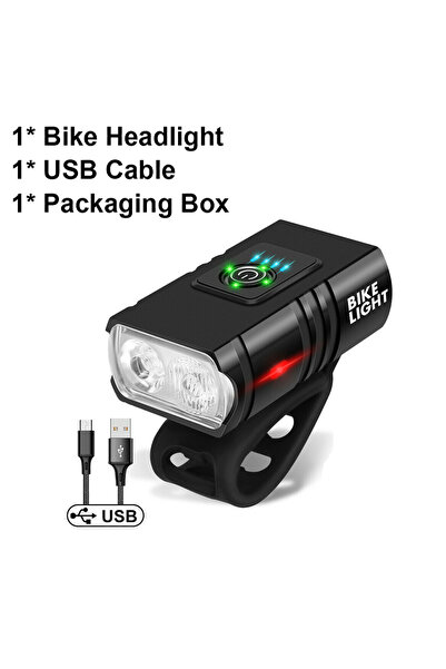 Choice حزمة B مصباح دراجة 2T6 LED أمامي قابل لإعادة الشحن عبر USB مصباح دراجة...