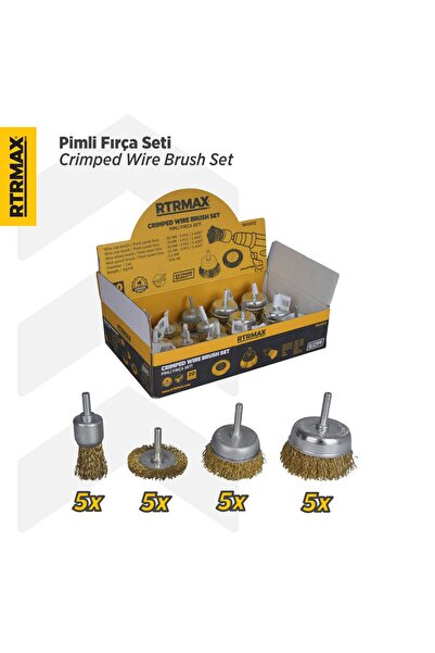 Rtrmax RH24112 Pimli Fırça Seti 20 Parça (Çanak Fırça: 50mm ve 75mm/Daire Fırça: 50mm/Kalem Fırça: 25mm)