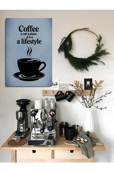 icase Kitchen Coffee Corner Coffee Menu Written Cup Mug Decor Concept Painting Mdf Printing