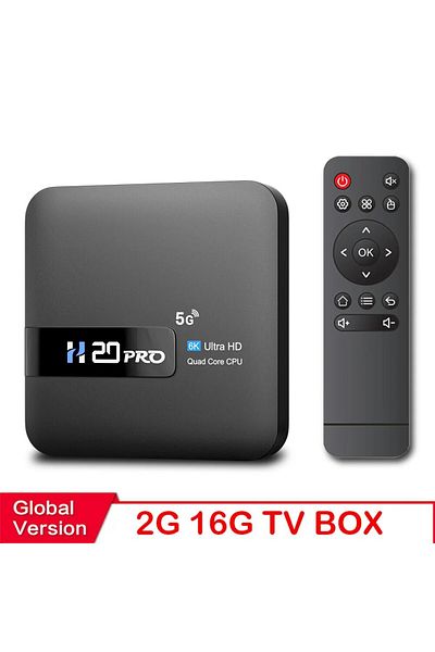 Choice صندوق تلفاز ذكي HONGTOP H20PRO بسعة 2 جيجابايت و16 جيجابايت وموصل بالاتحاد الأوروبي ومزود بخاصية WiFi6 وأندرويد 10 و6K و4K ومشغل وسائط ثلاثي الأبعاد وصندوق تلفاز يعمل بنظام أندرويد 2