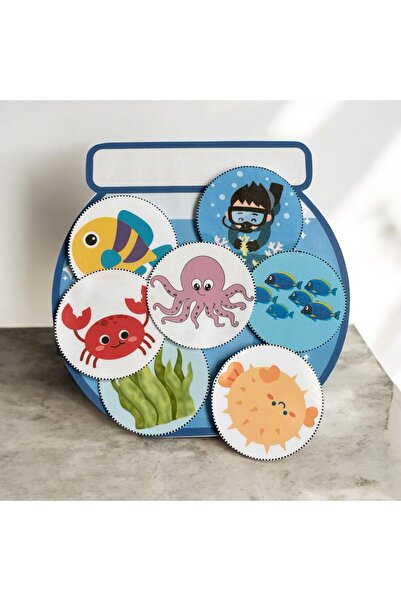 Le Majeur بطاقات نشاط الأطفال مجموعة نشاط مخلوقات البحر في حوض السمك