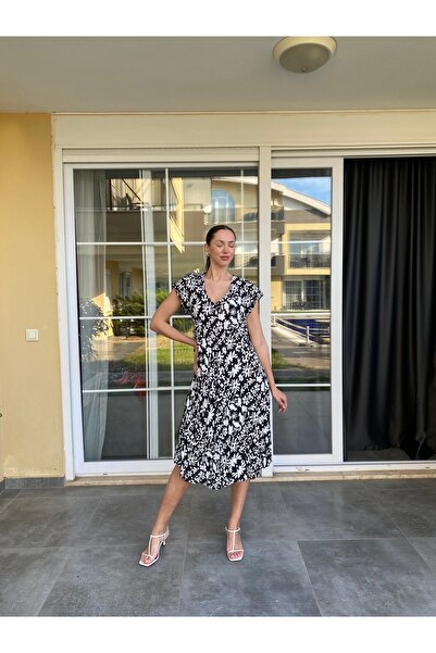 PİJAMORE İnce Duruş Kadın(38-46 BEDEN UYUMLU)Mevsimlik Yazlık Viskon Elbise Bohem Vintage Patchwork