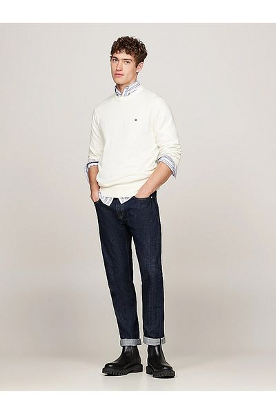 Tommy Hilfiger Pulover alb pentru bărbați Ivory Tommy Hilfiger
