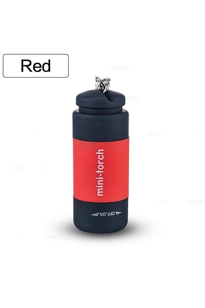 Choice Red USB Rechargeable LED Multifunctional Strong Light Pocket Keychain Flashlight Waterproof Outdoor