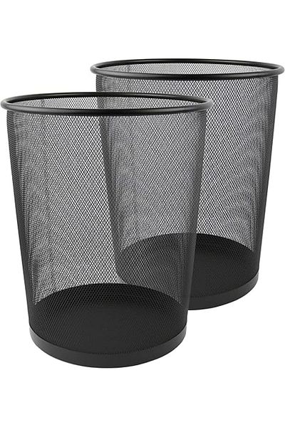 AKDC Black Mesh Round Trash Cans, Lightweight, Sturdy, Set of 2