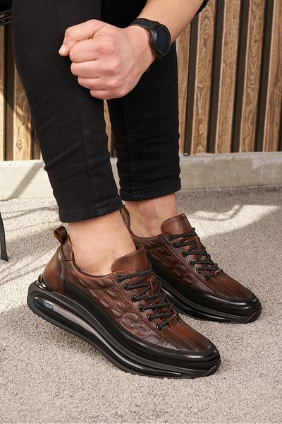 İmerShoes Καθημερινά ανδρικά μαύρισμα παπούτσια Γνήσιο δέρμα με κορδόνια με ψηλή σόλα σουέτ λεπτομέρεια αθλητικά παπούτσια στήριξης αστραγάλου 367