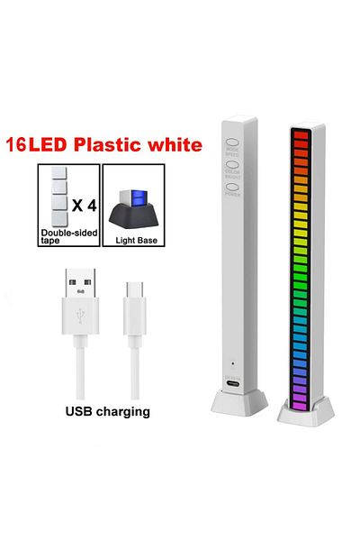 Choice 16led White Usb Smart Rgb Symphony Sound Control Led Light Music Rhythm Ambient Pickup Lamp App Cont