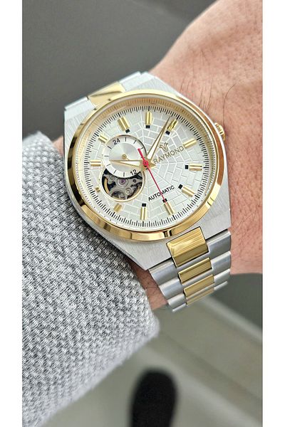 Raymond Rym-250424 Raymond Automatic Men's Wrist Watch- 2 Years Warranty - Stainless Steel